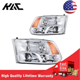 Mia188395 Kac Headlight Headlamps For Dodge Ram 1500 2500 3500 2011-2012 Chrome Quad Style