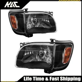 Spe521003 Kac 2pc Headlight Assemblies Front For Toyota Tacoma 2001 02-2004 2.4/2.7/3.4l Black