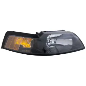 Karparts360 198236214800 For Ford Mustang 2003 2004 Headlight Passenger Side Halogen Clear Lens Black