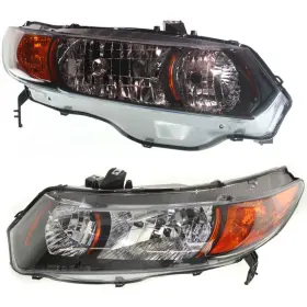 Plx-m0-20-6736-81-cl360a55 Karparts360 For Honda Civic Headlight 2008 2009 Pair Passenger And Driver Side Coupe 6 Speed