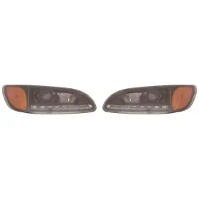 Plx-m0-m3d-1101l-as2-cl360a59 Karparts360 For Peterbilt 348 Headlight 2012 2013 2014 Pair Driver And Passenger Side Black