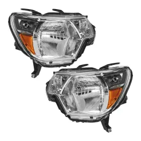 Hl-ty5-212-amch-491-s6 Kax 2x For 2012-2015 Tacoma Pickup Truck Chrome Amber Turn Signal Headlights Zc