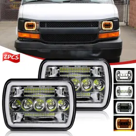 09081003zq1s Kb-autolight Fit Chevy Express 1500 2500 3500 Cargo Van Pair 7x6 5x7 Led Headlights Halo Drl 09081003zq1s Kb-autolight Fit Chevy Express 1500 2500 3500 Cargo Van Pair 7x6 5x7 Led Headlights Halo Drl