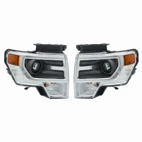 Qs609184qr Lablt Qs609168qr/qs609184qr Projector Headlights Headlamp Assy For 2013-2014 Ford F150 Hid Chrome Pair