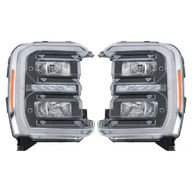 Labwork Law288168 Right Left Headlights For Ford F250 Superduty 2023-2024 Black Trim Led