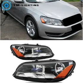 Tml2037600mt Labwork Halogen For 2012-2015 Volkswagen Vw Passat Headlights Black Left Right