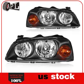 Lea160111dr01 Leader Black Headlights For 2004 2005 2006 Hyundai Elantra Headlamp Replacement Pair