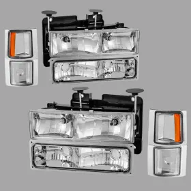 Beysheglv7 Ledkingdomus Headlamps For 1994-99 Chevy C/k 1500/2500/3500 Headlights Corner Signal Lamps Beysheglv7 Ledkingdomus Headlamps For 1994-99 Chevy C/k 1500/2500/3500 Headlights Corner Signal Lamps
