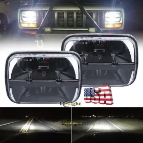 Lx-light 791715147264 Popular 2pc 7x6 Inch Led Headlight Classic Hi/lo Beam For Jeep Cherokee 1984-2001 Xj