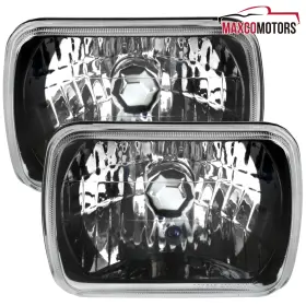 Maxcomotors 841808119224 Black Fits 7x6 Sealed Beam Headlights Left Right With T10 City Lamp H4 Bulbs Chevy Maxcomotors 841808119224 Black Fits 7x6 Sealed Beam Headlights Left Right With T10 City Lamp H4 Bulbs Chevy