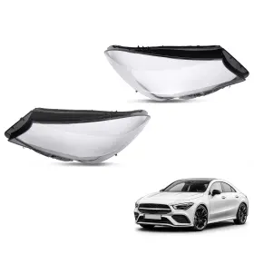 5ikoet Maxpeedingrods Headlight Lens Cover Front Pair For Mercedes Benz W117 2016-2019 Polycarbonate