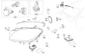 166-820-22-00 Mercedes-benz Genuine Headlamp Assembly - Right Halogen