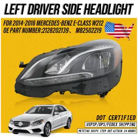 2128202139 Metetao Fit 2014-2016 Mercedes-benz E-class W212 Headlight Left Driver Side 2128202139 Metetao Fit 2014-2016 Mercedes-benz E-class W212 Headlight Left Driver Side