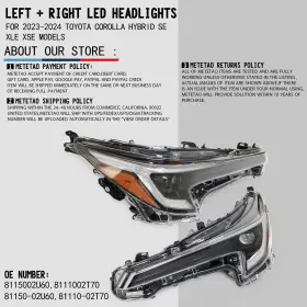 81150-02u60 Metetao For 2023 2024 Toyota Corolla Hybrid Se Xle Xse Driver Right Headlamp Headlight 81150-02u60 Metetao For 2023 2024 Toyota Corolla Hybrid Se Xle Xse Driver Right Headlamp Headlight