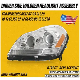 Mb2502202 Metetao Left Side Halogen Headlight Lamp Fit Mercedes-benz Gl320 Gl350 Gl450 Without Bulb Mb2502202 Metetao Left Side Halogen Headlight Lamp Fit Mercedes-benz Gl320 Gl350 Gl450 Without Bulb
