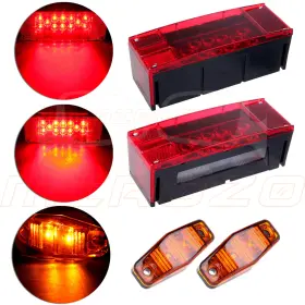 10155004 Mirozo Submersible Trailer Rectangle Led Stop Turn Tail License Light Side Marker Lamp