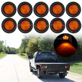 10157283 Mirozo 10x Amber 2.5 Inch Round 4led Light Truck Trailer Signal Side Marker Clearance Kit 10157283 Mirozo 10x Amber 2.5 Inch Round 4led Light Truck Trailer Signal Side Marker Clearance Kit