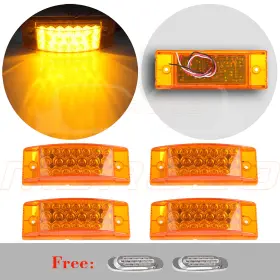 10159412 Mirozo 4x Amber 6 Inch Clearance Side Marker Trailer Light 20 Led Sealed Free