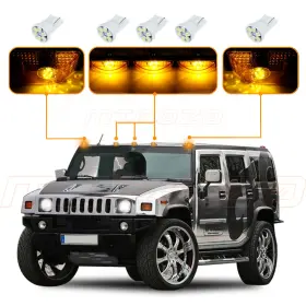 10161596 Mirozo 5x Amber Cab Marker Top Light Lens&5x T10 6-3020 White For 03-09 Hummer