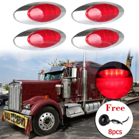 10164052 Mirozo 8x Round 1ftft Red Side Marker Indicator Light For Suv Jeep 4x 4 Led 10164052 Mirozo 8x Round 1ftft Red Side Marker Indicator Light For Suv Jeep 4x 4 Led