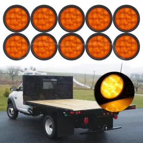 10169191 Mirozo 10pcs 5.2 Inch 6 Led Amber Lights Tail Light For Peterbilt/kenworth/freightliner
