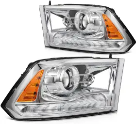 12833782 Mirror-zone Black Headlights Assembly With Projector For 2009-2018 Dodge Ram 1500 2500 3500