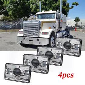 46001s4f02 Mod 4x Dot Approved 4x6ftftled Headlights Hi/lo Drl Fit Freightliner Flc/d Classic Xl