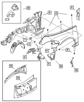 4724549ac Mopar Genuine Headlamp Closure Panel Left