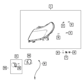 68154588al Mopar Headlamp
