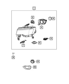 Mopar 68289237ah Genuine Headlamp Left