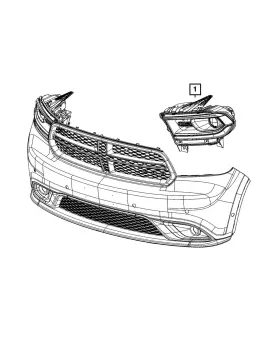 68299137af Mopar Genuine Headlamp Left