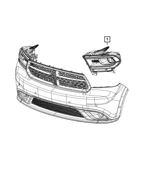 68423852ae Mopar Genuine Headlamp Right 68423852ae Mopar Genuine Headlamp Right