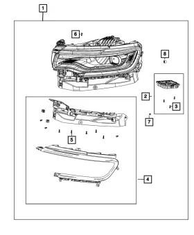68598982aa Mopar Genuine Headlamp Right