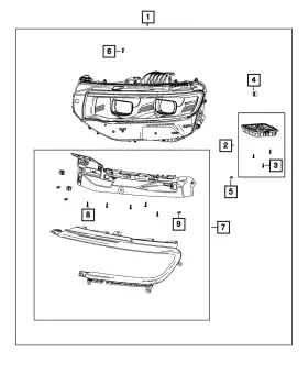 68598990aa Mopar Genuine Headlamp Right