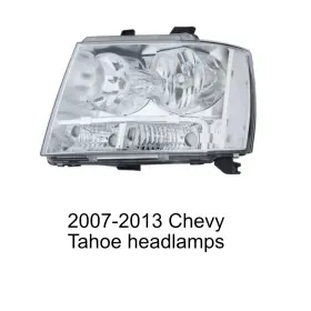 8o1011202o8902 Motorparter Chrome Headlight For 2007-2013 Chevy Tahoe Avalanche Suburban 1500 Headlamps Set