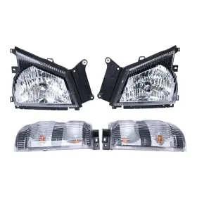 14289-290-bk Mpartsgo Headlights Corner Lights Set 4pcs For 2004-2007 Isuzu Npr Nqr 05-07 Gmc W-4500