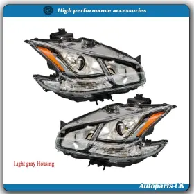 Ack3430470 Munirater Headlights Assembly Hid Light Gray Clear Lens For Nissan Maxima 2009-2013 2014