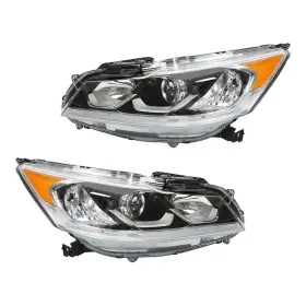 Aud396960d Munirater Halogen With Led Drl Headlights For 16-17 Honda Accord Chrome Driver Passenger Pair Aud396960d Munirater Halogen With Led Drl Headlights For 16-17 Honda Accord Chrome Driver Passenger Pair