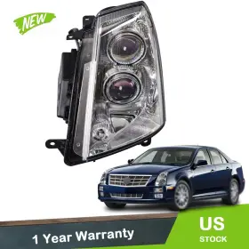 Gm2502278 Munirater Headlight Halogen Black Clear Driver Lh Side For Cadillac Sts 2005-2011 Headlamp
