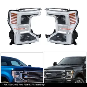 Rdb177903t Munirater For Ford F250 F350 Superduty 2020-2022 Led Headlights Chrome Headlamp Left Right