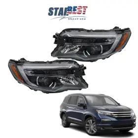 Munirater Stb172075a Pair For Honda 2016-2018 Pilot Elite/2017-2020 Ridgeline Led With Drl Headlights