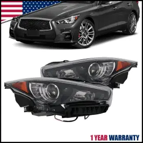 N2502157 Nakkaa Black For 2014-2022 Infiniti Q50 Without Afs Pair Led Headlight Headlamp Left Right N2502157 Nakkaa Black For 2014-2022 Infiniti Q50 Without Afs Pair Led Headlight Headlamp Left Right