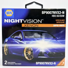 Bp9007nvx2-n Napa 841886124158 Night Vision Xenon Super White Pair Of Bulbs Hb5 65/55w New