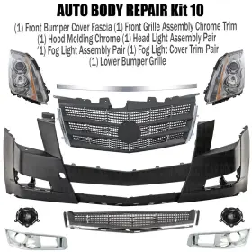 13430036 Neurodrive Parts Front Bumper Cover Fascia And Grille Assembly Kit For 2008-2014 Cadillac Cts 13430036 Neurodrive Parts Front Bumper Cover Fascia And Grille Assembly Kit For 2008-2014 Cadillac Cts