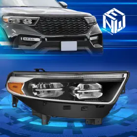Npm86474 Newpoint Motor For 20-24 Ford Explorer Passenger Right Side Black Amber Headlight Replacement Npm86474 Newpoint Motor For 20-24 Ford Explorer Passenger Right Side Black Amber Headlight Replacement