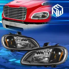 Npm97079 Newpoint Motor For 03-19 Freightliner M2 106 112 Black Amber Headlights Head Lamps Replacement Npm97079 Newpoint Motor For 03-19 Freightliner M2 106 112 Black Amber Headlights Head Lamps Replacement