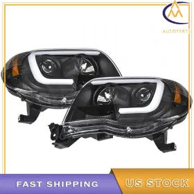 1364748 Nurniacl Left&right Side Headlights Headlamps Black Housing For 2005-2011 Toyota Tacoma