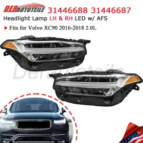 31446688 Ocsair 31446687 2x Headlight Front Lamp Lh &rh Led With Afs For 16-18 Volvo Xc90