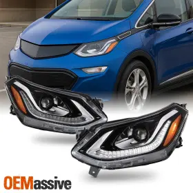 5-hd-jh-cbt17-hid-oe-bk-l-r Oemassive For 2017-2021 Chevy Bolt Ev Hid Xenon With Led Drl Projector Headlights Assembly