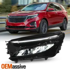 5-hd-jh-ceq22-fled-oe-l Oemassive For 2022-2024 Chevy Equinox Lt / Rs Full Led Signal Chrome Headlight Driver Left